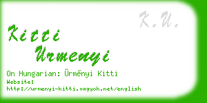kitti urmenyi business card